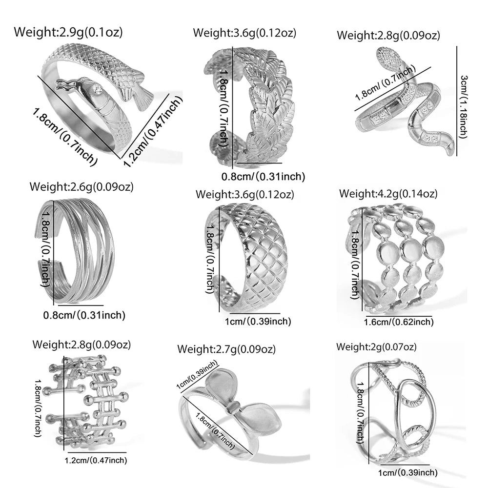 Stainless Steel Ring Trending Product Simple Atmosphere Openworked Geometric For Women Jewelry Banquet Creative Luxuries Gifts
