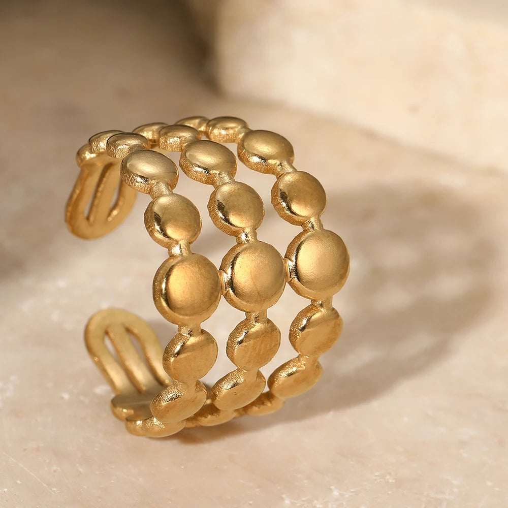 Stainless Steel Ring Trending Product Simple Atmosphere Openworked Geometric For Women Jewelry Banquet Creative Luxuries Gifts