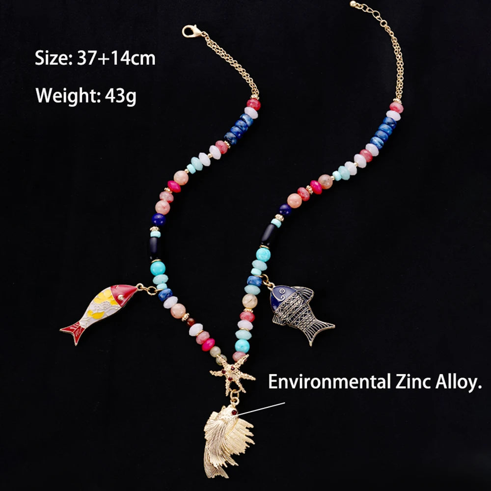 Fish charms Bohemia New Cute Pendant Necklace for Women Fashion cute toggle Accessories best trending product