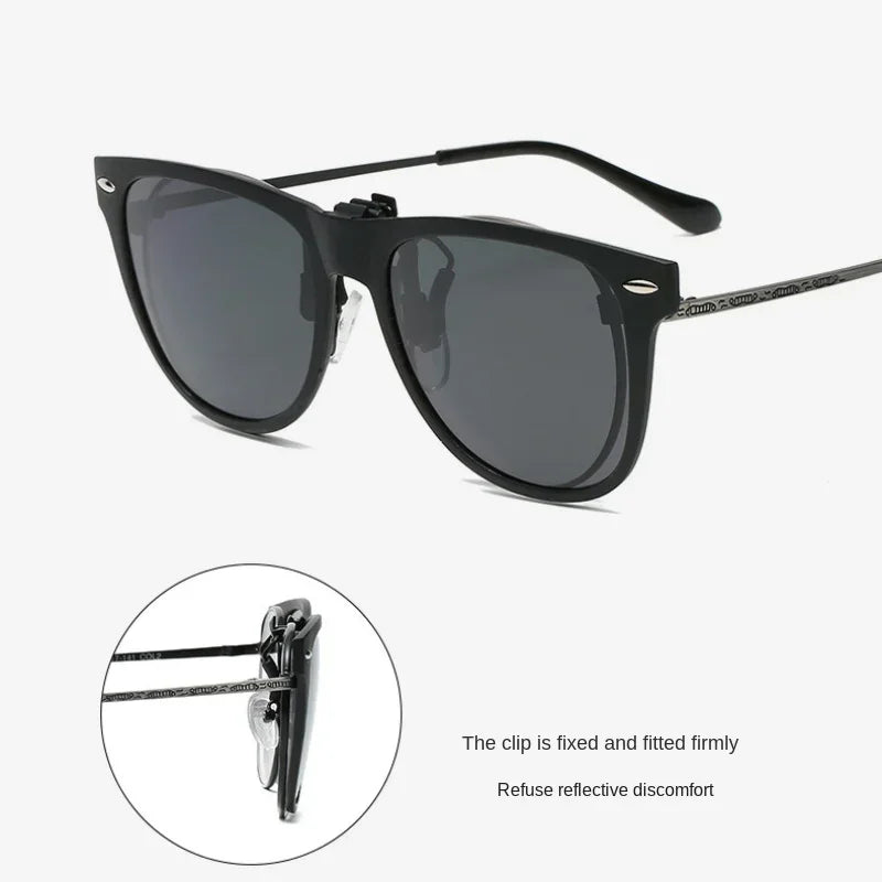 Men Photochromic Polarized Lens Flip Up Clip on Sunglasses Women Driving Sun Glasses with Clips 2024 Trending Product Shades