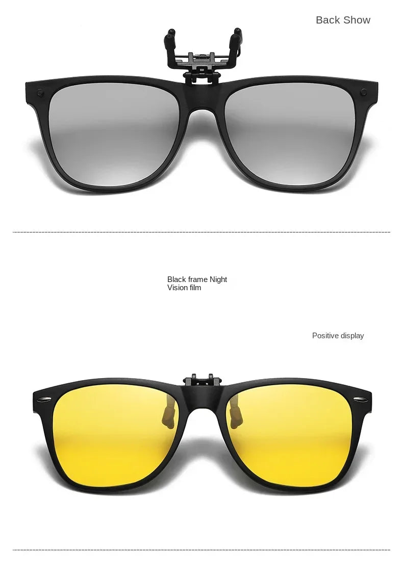 Men Photochromic Polarized Lens Flip Up Clip on Sunglasses Women Driving Sun Glasses with Clips 2024 Trending Product Shades