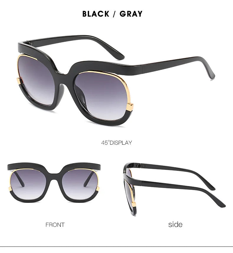 New Fashion Round Oversized Sunglasses For Women Men Retro Designer Ladies Sun Glasses Trending Product Shades UV400 Eyewea