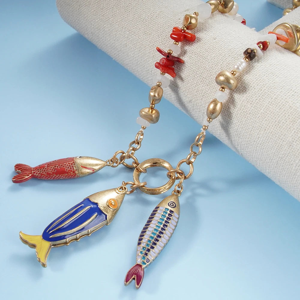 Fish charms Bohemia New Cute Pendant Necklace for Women Fashion cute toggle Accessories best trending product