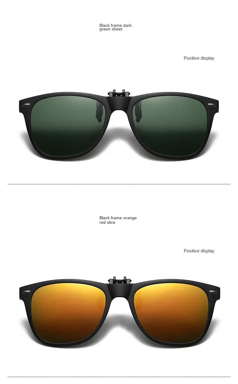 Men Photochromic Polarized Lens Flip Up Clip on Sunglasses Women Driving Sun Glasses with Clips 2024 Trending Product Shades