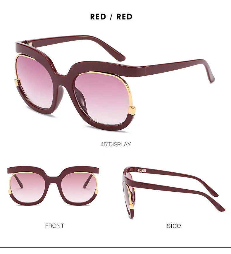 New Fashion Round Oversized Sunglasses For Women Men Retro Designer Ladies Sun Glasses Trending Product Shades UV400 Eyewea