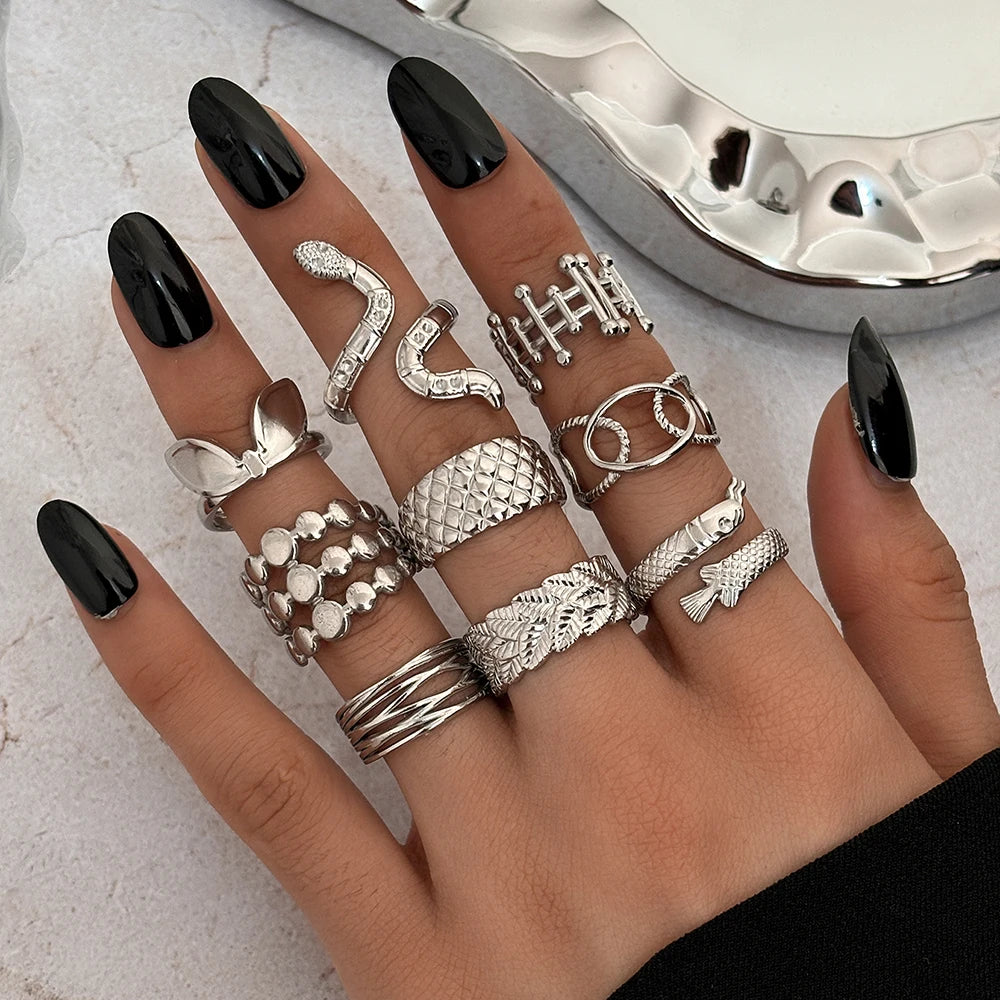 Stainless Steel Ring Trending Product Simple Atmosphere Openworked Geometric For Women Jewelry Banquet Creative Luxuries Gifts