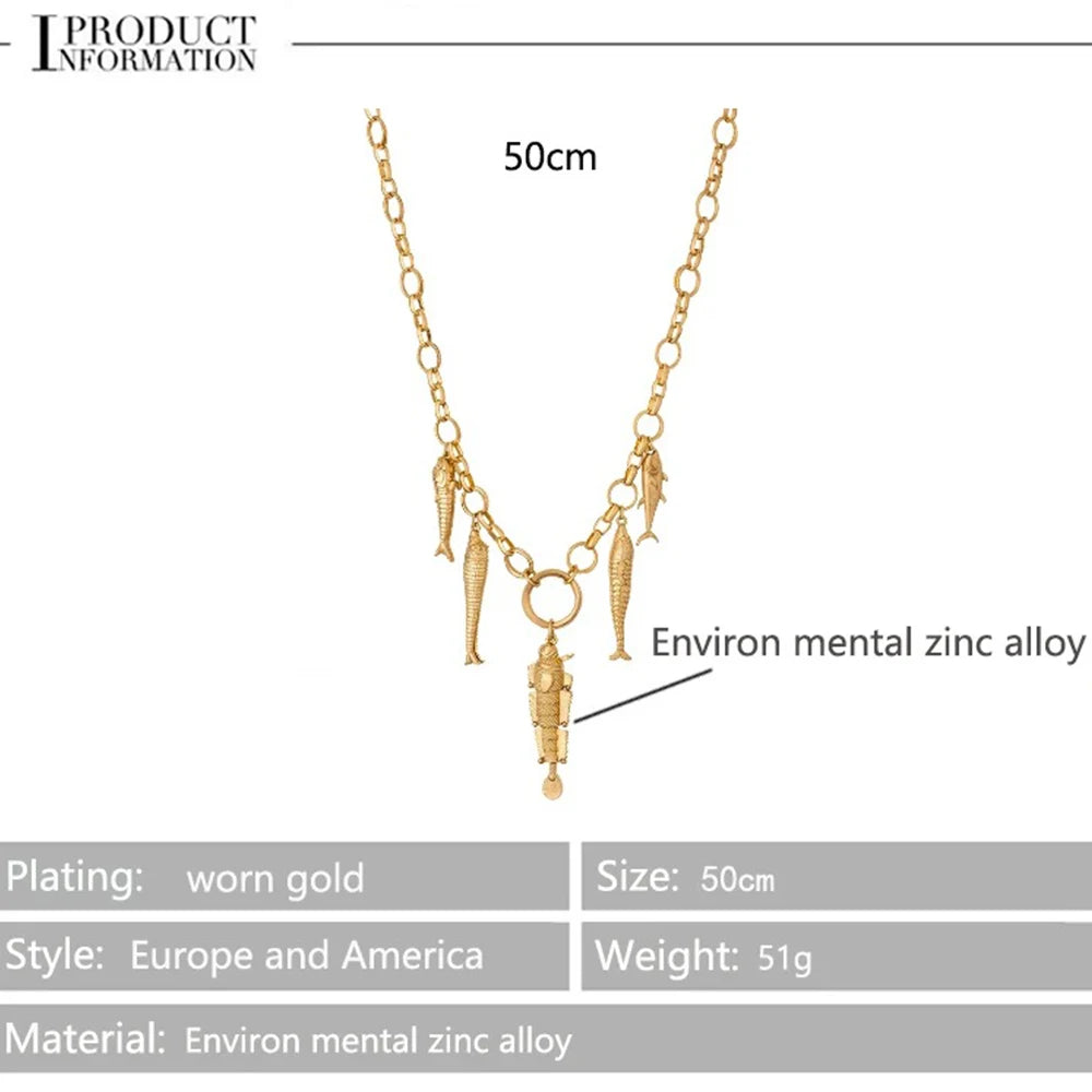 Fish charms Bohemia New Cute Pendant Necklace for Women Fashion cute toggle Accessories best trending product