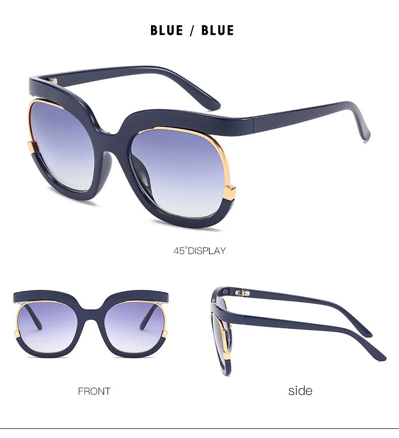New Fashion Round Oversized Sunglasses For Women Men Retro Designer Ladies Sun Glasses Trending Product Shades UV400 Eyewea