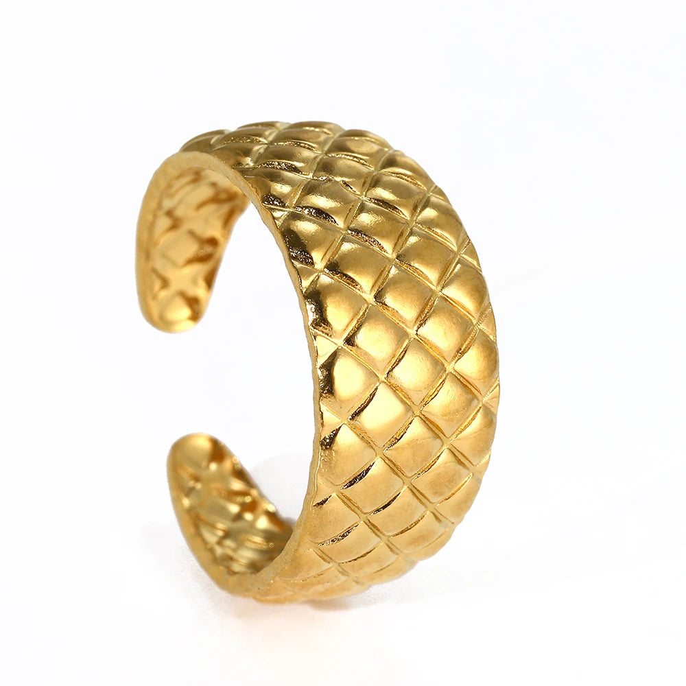 Stainless Steel Ring Trending Product Simple Atmosphere Openworked Geometric For Women Jewelry Banquet Creative Luxuries Gifts