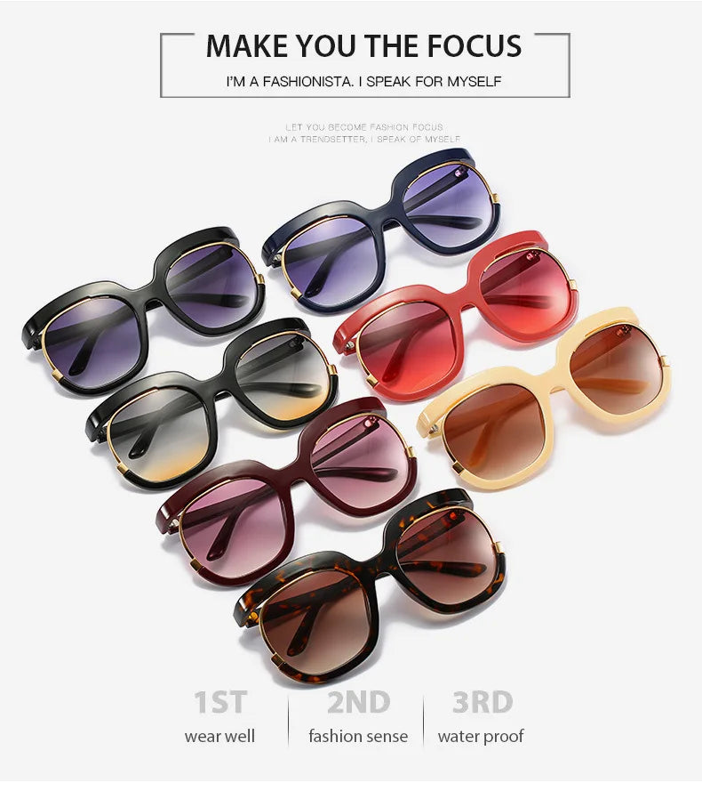 New Fashion Round Oversized Sunglasses For Women Men Retro Designer Ladies Sun Glasses Trending Product Shades UV400 Eyewea