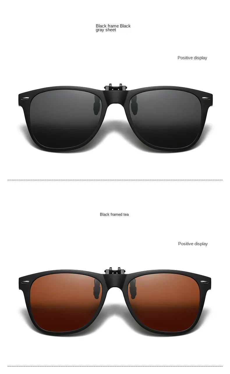 Men Photochromic Polarized Lens Flip Up Clip on Sunglasses Women Driving Sun Glasses with Clips 2024 Trending Product Shades