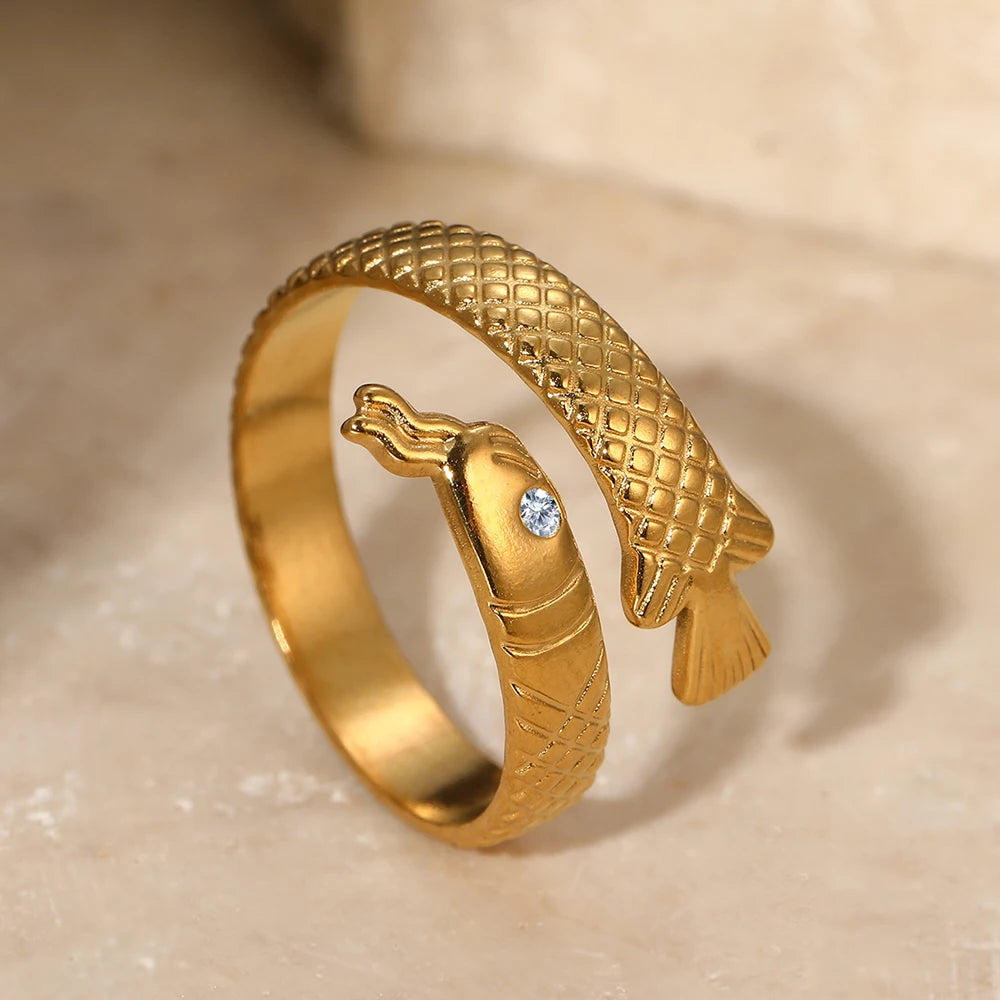 Stainless Steel Ring Trending Product Simple Atmosphere Openworked Geometric For Women Jewelry Banquet Creative Luxuries Gifts