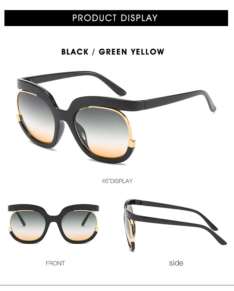 New Fashion Round Oversized Sunglasses For Women Men Retro Designer Ladies Sun Glasses Trending Product Shades UV400 Eyewea