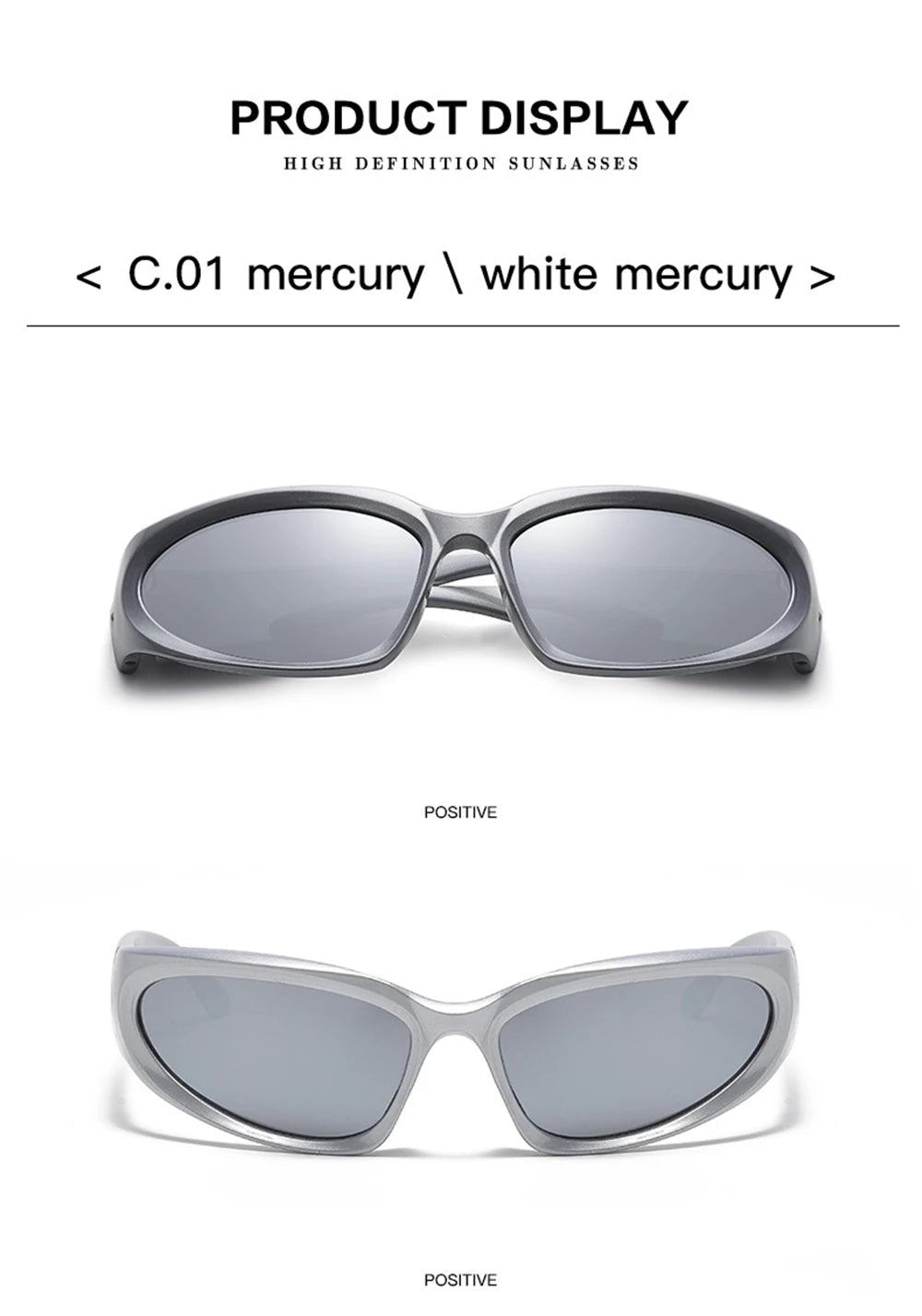 VIVIBEE Y2K Sunglasses Women Steampunk Mirror White Sports Mne Goggles UV400 Punk Sun Glasses 2026 Trending Product
