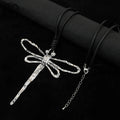 New in Silver Color Dragonfly Pendants Choker Necklace Gothic Korean Fashion Jewelry Accessories for Women