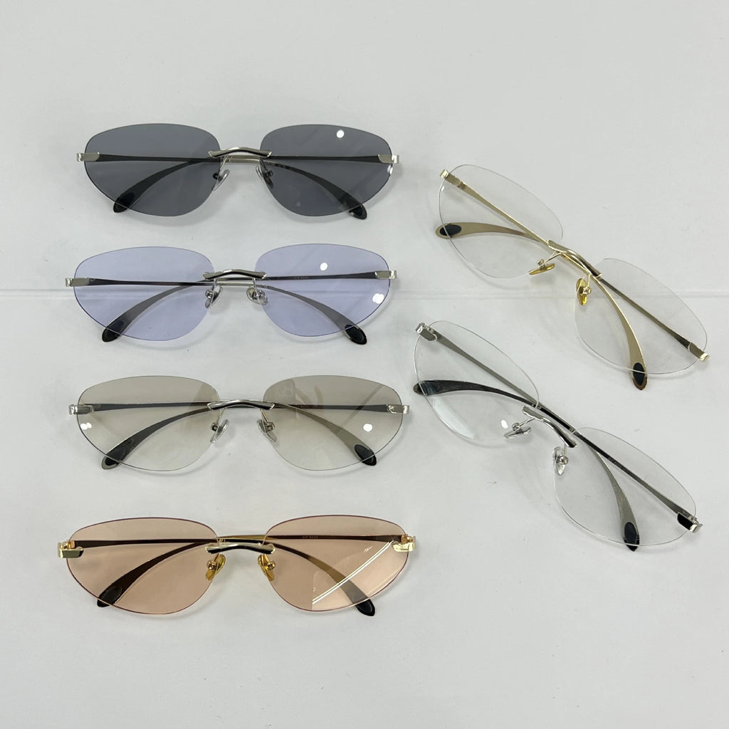 Korean Personalized Luxury frameless sunglasses Women Men High quality trending product Y2K futuristic hip-hop