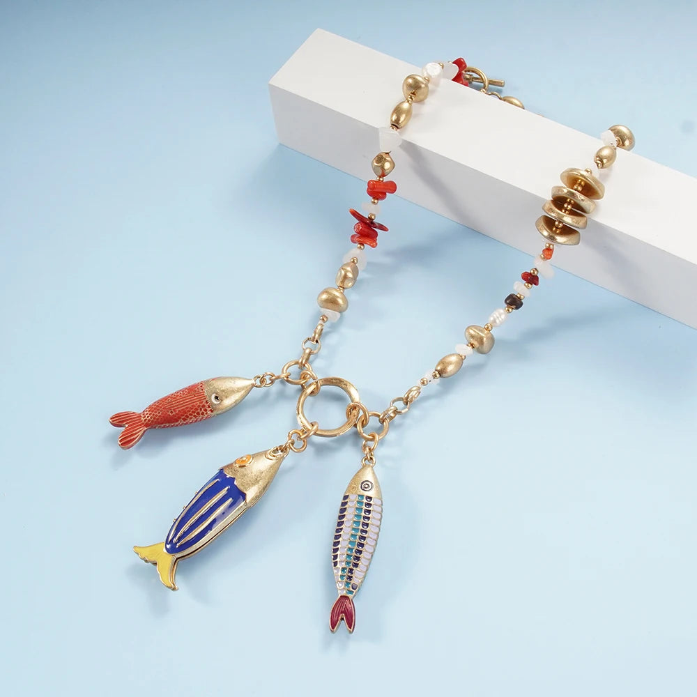Fish charms Bohemia New Cute Pendant Necklace for Women Fashion cute toggle Accessories best trending product