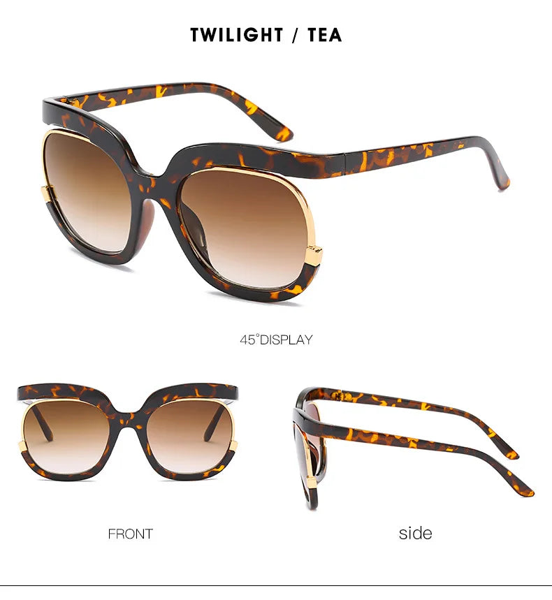 New Fashion Round Oversized Sunglasses For Women Men Retro Designer Ladies Sun Glasses Trending Product Shades UV400 Eyewea