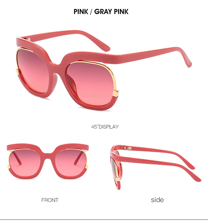 New Fashion Round Oversized Sunglasses For Women Men Retro Designer Ladies Sun Glasses Trending Product Shades UV400 Eyewea