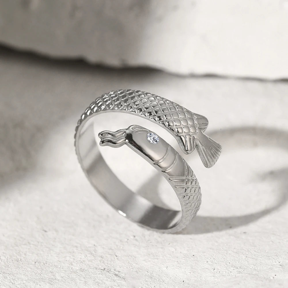 Stainless Steel Ring Trending Product Simple Atmosphere Openworked Geometric For Women Jewelry Banquet Creative Luxuries Gifts